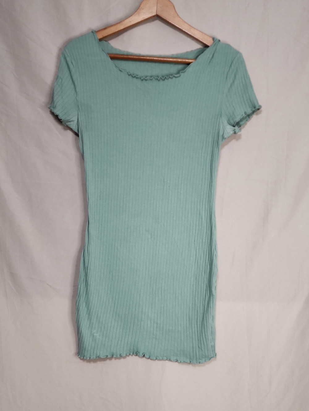 SHEIN Mint Green Ribbed Bodycon Mini Dress
